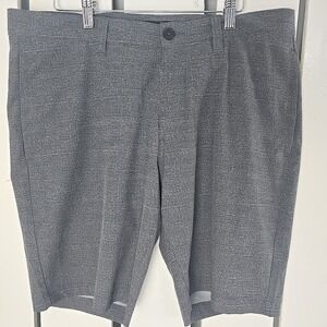 Travis Mathew Mens Grommet Performance Stretch Golf Shorts 35 Grey Plaid Outdoor